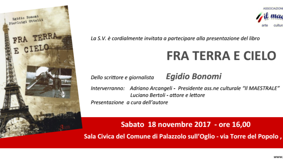 Ante Invito alla presentazione del libro di Egidio Bonomi
