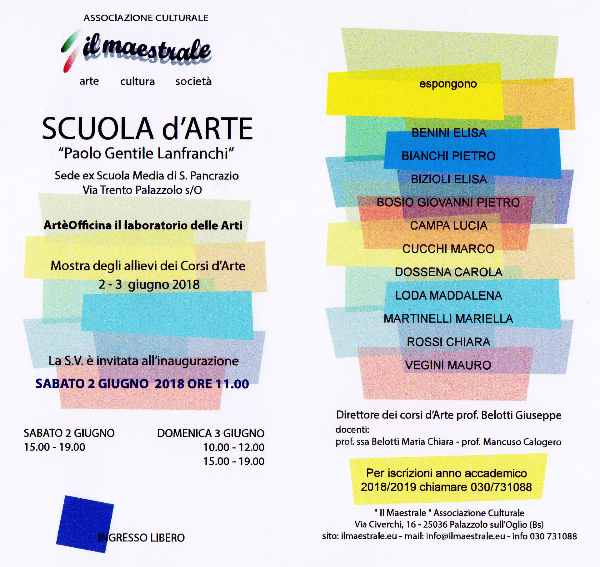 mostra Mostra degli allievi dei Corsi d’Arte