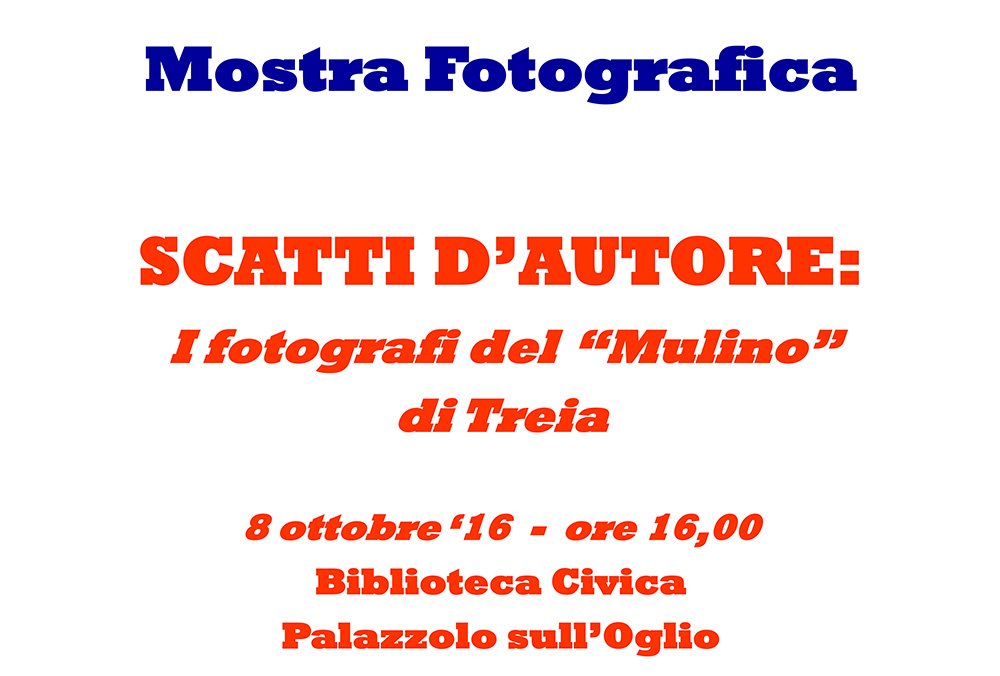 mostrafotografica2 Mostra di fotografie: SCATTI D’AUTORE: i fotografi del “Mulino” di Treia