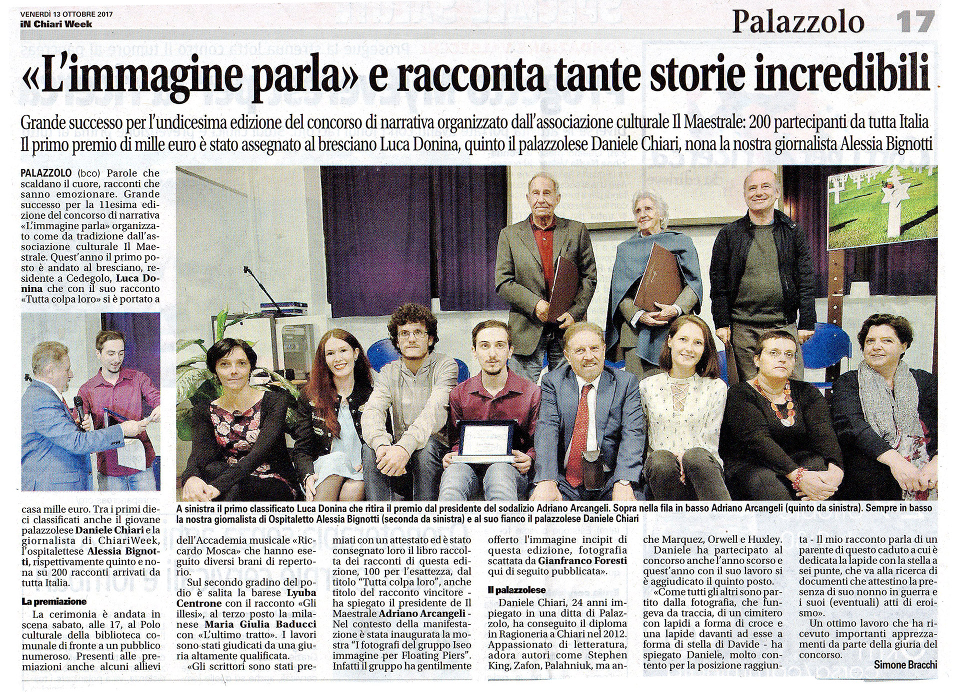 Premiazione del Concorso di narrativa “L’immagine parla”