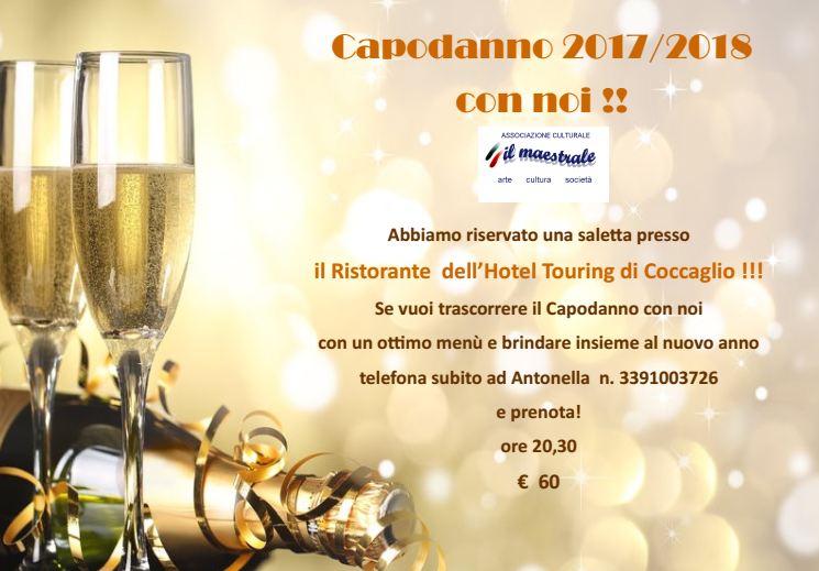 Capodanno 2017/2018 con noi !!