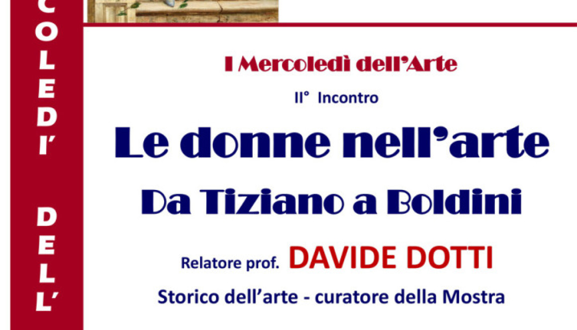 2° – I Mercoledì dell’Arte – Le donne nell’arte Da Tiziano a Boldini