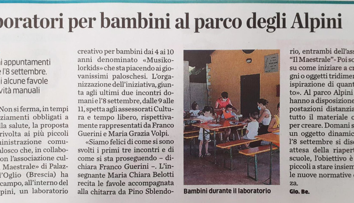 Palosco Laboratorio per bambini al parco degli alpini