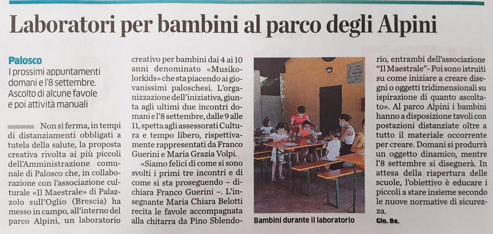 Palosco Laboratorio per bambini al parco degli alpini