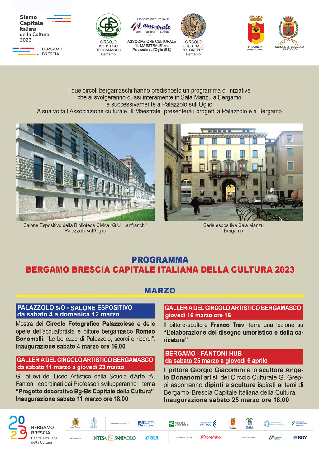 Programma BERGAMO – BRESCIA Capitale Italiana della cultura 2023