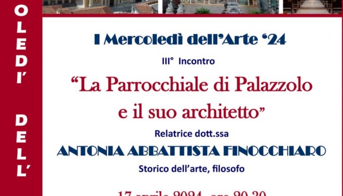 I Mercoledì dell’Arte:  3° Incontro – mercoledì 17 aprile 2024