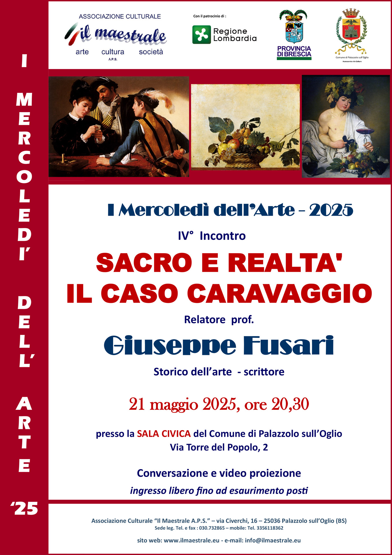 I Mercoledì dell’Arte:  4° Incontro – 21 maggio 2025, ore 20,30