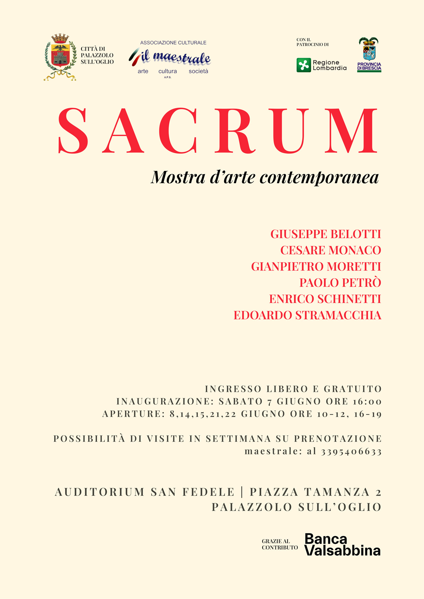 SACRUM – Mostra d’arte contemporanea