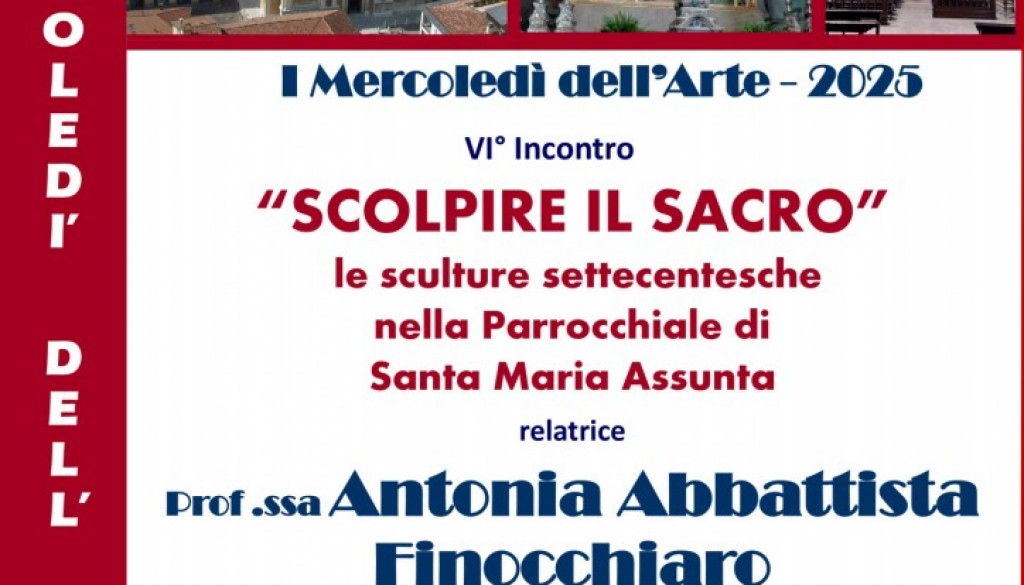I Mercoledì dell’Arte:  6° Incontro – 22 ottobre, ore 20,30