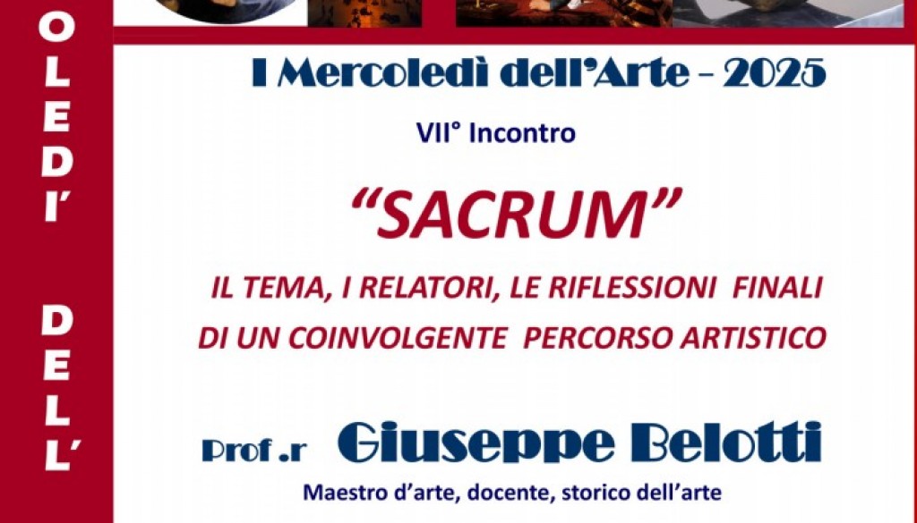 Locandina-VII-incontro I Mercoledì dell’Arte: 7° Incontro – 12 novembre 2025, ore 20,30